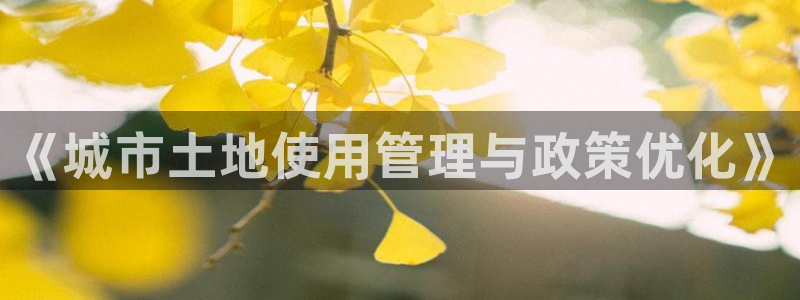 新宝5登录不了：《城市土地使用管理与政策优化》